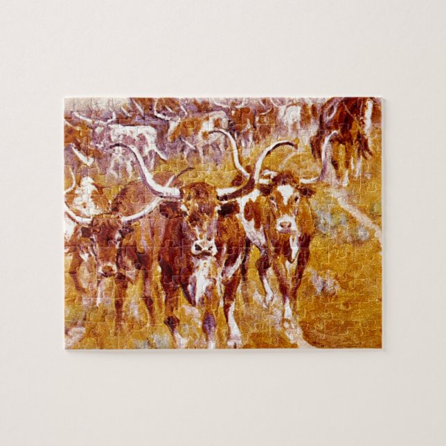 "TexasLonghorns", Kunstwerk Olafs C.Seltzer_Great (Horizontal)