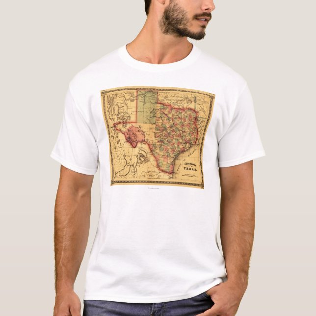 TexasPanoramic Karte T-Shirt (Vorderseite)