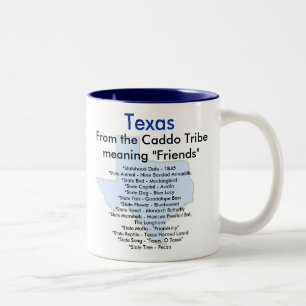 Texassymbole u. -karte zweifarbige tasse