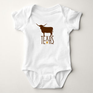 Texasymbole, Longhorn, braun Baby Strampler