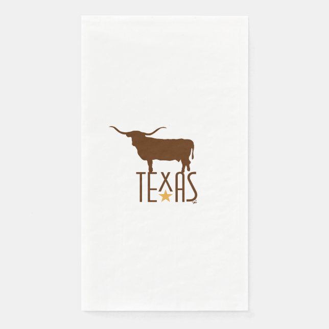 Texasymbole, Longhorn, braun Serviette (Vorderseite)