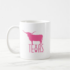 Texasymbole, Longhorn, rosa Kaffeetasse