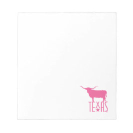 Texasymbole, Longhorn, rosa Notizblock