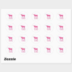 Texasymbole, Longhorn, rosa Runder Aufkleber