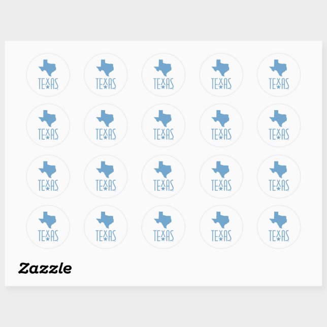 Texasymbole, Staat von Texas, blau Runder Aufkleber (Blatt)
