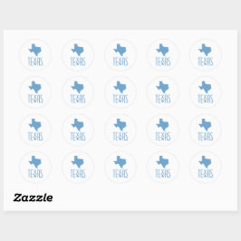 Texasymbole, Staat von Texas, blau Runder Aufkleber