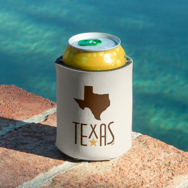 Texasymbole, Staat von Texas, braun Dosenkühler (In Situ Pool)