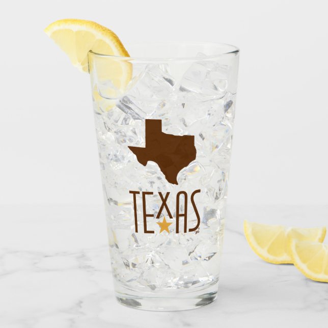 Texasymbole, Staat von Texas, braun Glas (Vorderseite Ice)