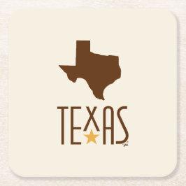 Texasymbole, Staat von Texas, braun Rechteckiger Pappuntersetzer