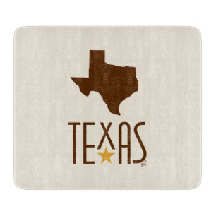 Texasymbole, Staat von Texas, braun Schneidebrett