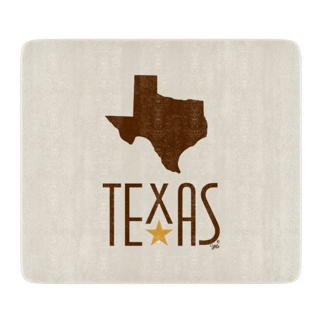 Texasymbole, Staat von Texas, braun Schneidebrett (Vorderseite)