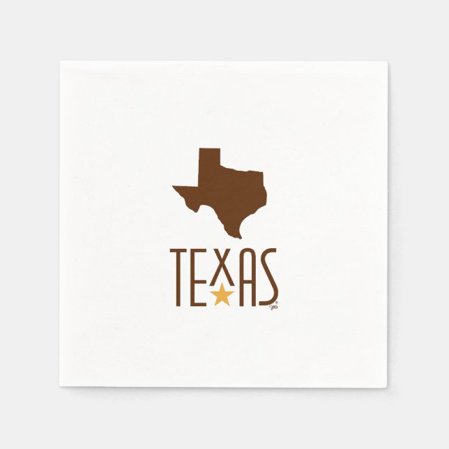 Texasymbole, Staat von Texas, braun Serviette (Vorderseite)
