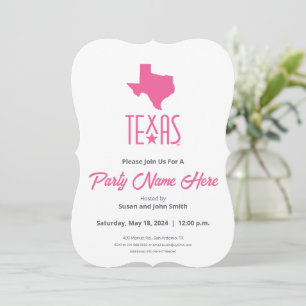 Texasymbole, Texas, rosa Einladung