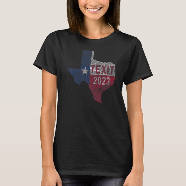 Texit 2023 Texas Pride Distressed Tx Staat Seced T-Shirt (Vorderseite)
