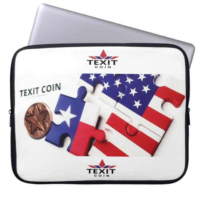 "TeXit Coin 15" Puzzle-Stück und Logo Laptopschutzhülle (Vorderseite)