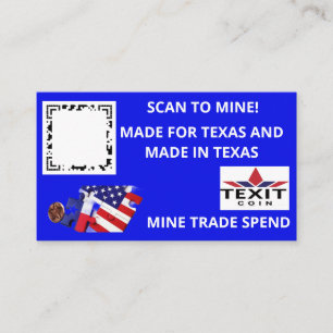 TeXit Coin Cobalt Blue QR Code Visitenkarte