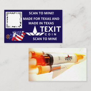 TeXit Coin Dark Blue QR Code Visitenkarte