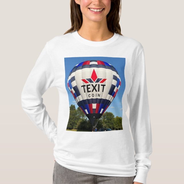 TeXit Coin Hot Air Ballon QR Code T-Shirt (Vorderseite)