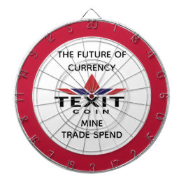 Texit Coin Metal Cage mit Logo und Slogan Dartscheibe