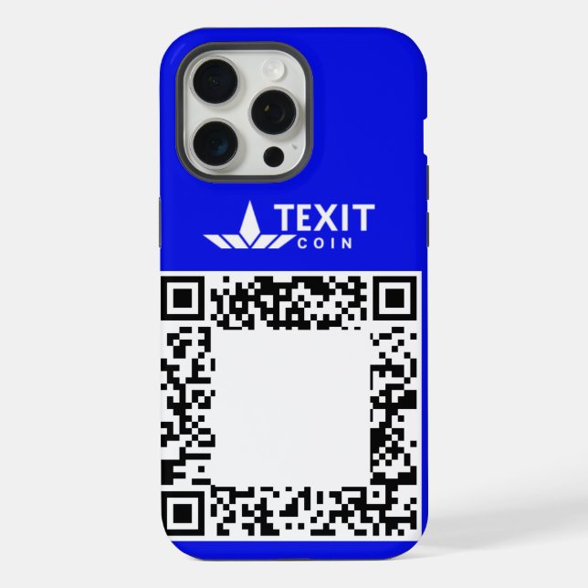 Texit Coin QR-Code  iPhone 15 Pro Max Hülle (Rückseite)