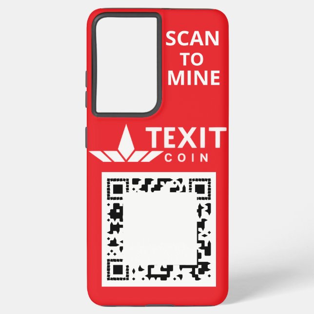 "TeXit Coin Samsung Red QR Code mit Logo Galaxy Hülle (Rückseite)