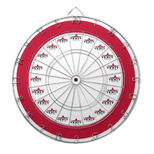 TexitCoin rot und weiß mit Texit-Logo Dartscheibe