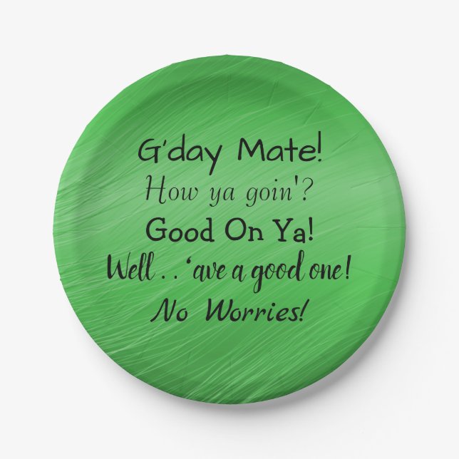 Text ändern - Aussie Slang Conversation 7" Pappteller (Vorderseite)