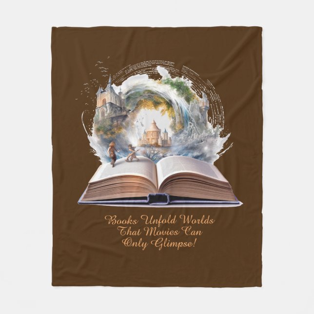 Text ändern, Bücher entfalten Welten-Filme glänzen Fleecedecke (Vorderseite)