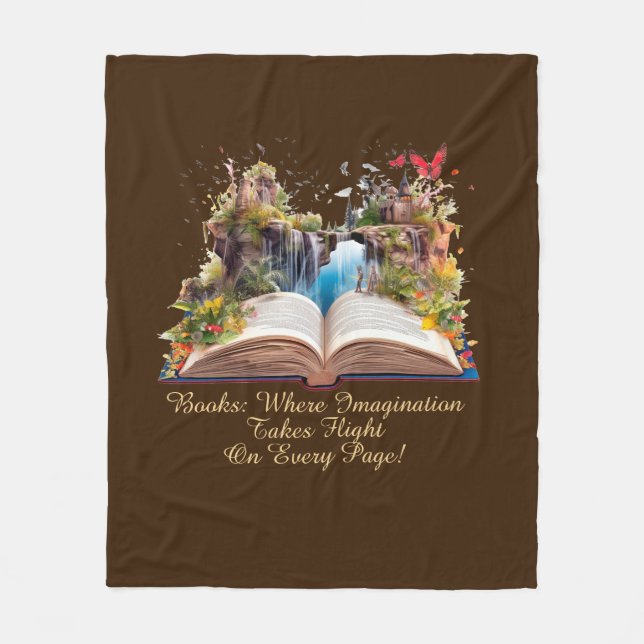 Text ändern, Bücher, in denen Fantasie fliegt Fleecedecke (Vorderseite)