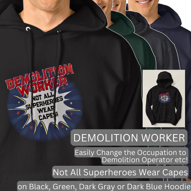 Text ändern, DEMOLITIONSARBEITNEHMER nicht alle Su Hoodie (Von Creator hochgeladen)
