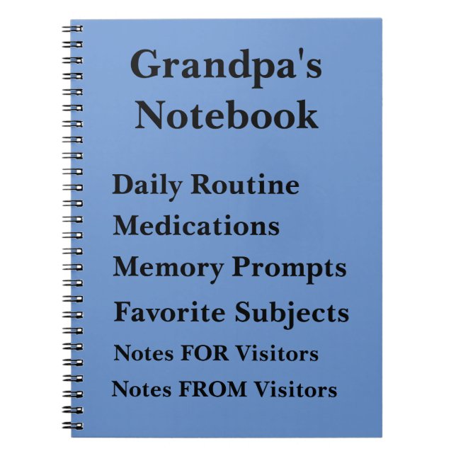Text ändern - Großvater Demenz-Notebook Notizblock (Vorderseite)
