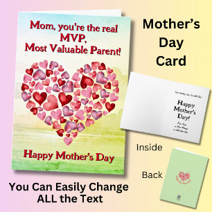 Text ändern, Mama, Sie sind der richtige MVP Karte