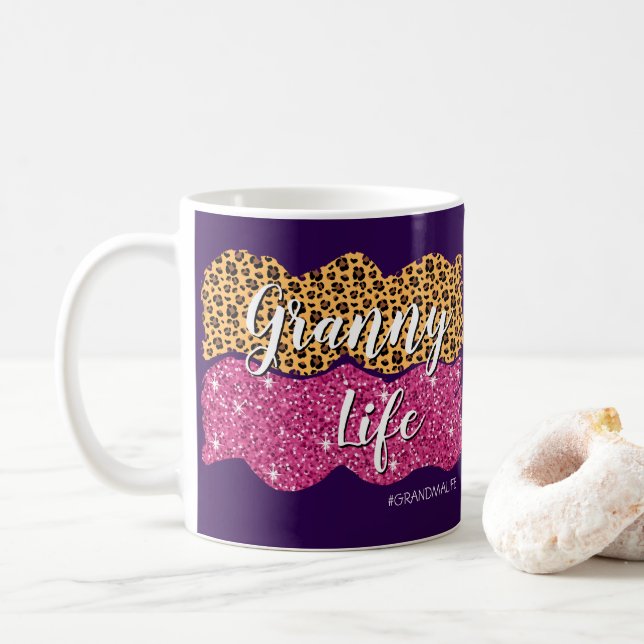 Text ändern Name #GrandmaLife Granny Life hinzufüg Kaffeetasse (Mit Donut)