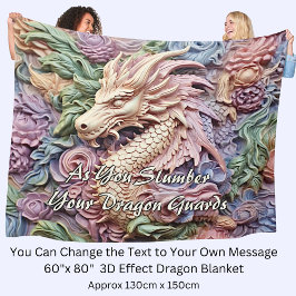 Text ändern, Soft Pastels 3D-Effekt Dragon 60"x80" Fleecedecke