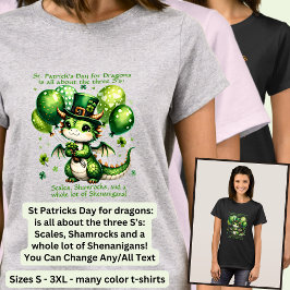 Text ändern, St Patricks Day für Dragons Kleeblätt T-Shirt