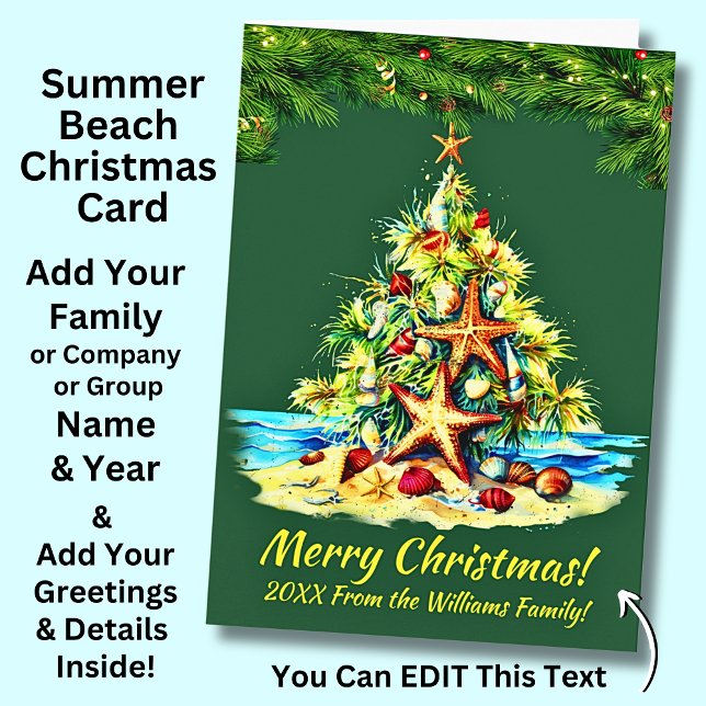 Text ändern, Starfish Muscheln Sandwein Weihnachts Karte (Von Creator hochgeladen)