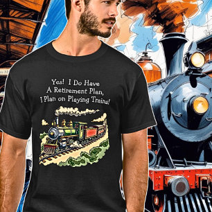 Text ändern, Vintage-Dampflok-Rentenplan T-Shirt