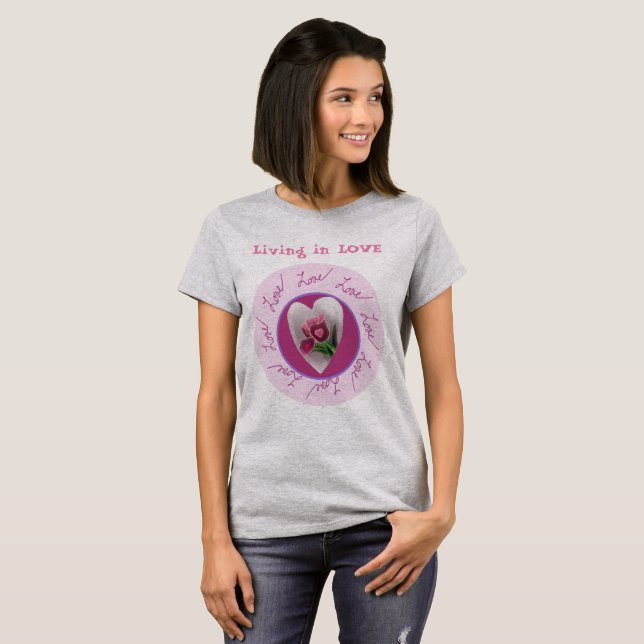Text anpassen | Floral Liebe Circle T - Shirt (Vorne ganz)