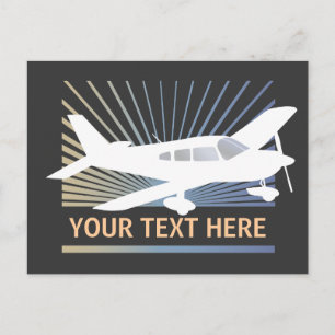 Text anpassen - Low-Wing-Flugzeug Postkarte