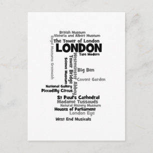 Text Art "London" Postkarte