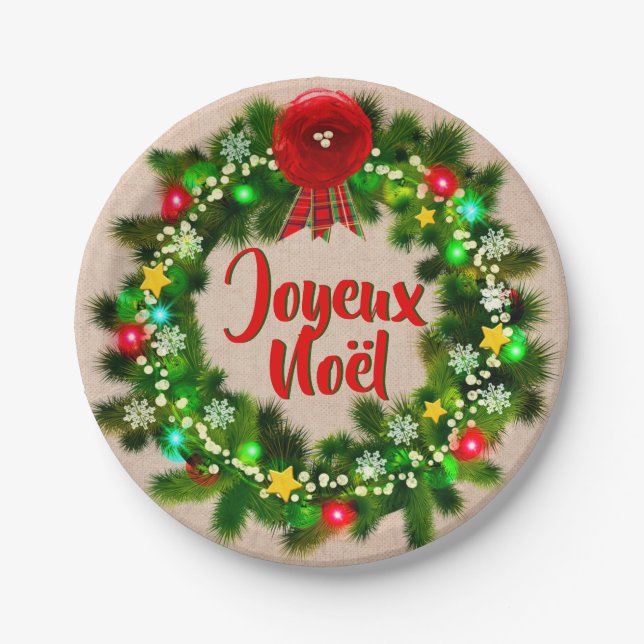 Text-Assiette-Joyeux-Noël 7 bearbeiten" Pappteller (Vorderseite)