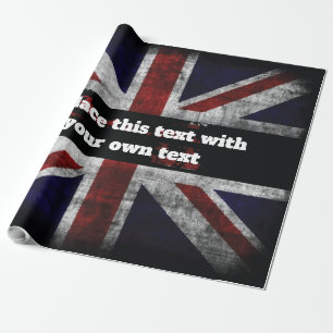 Text auf englischer Flagge Kissenbezug hinzufügen Geschenkpapier