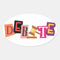 Text-Aufkleber für Debatten
