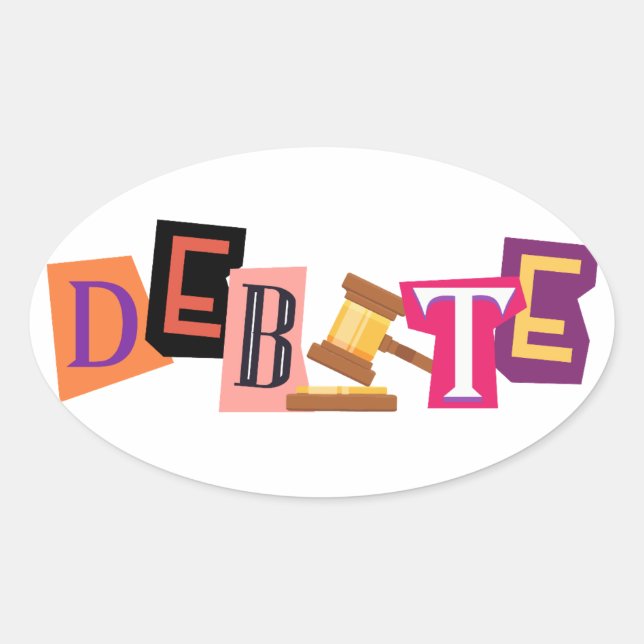 Text-Aufkleber für Debatten Ovaler Aufkleber (Vorderseite)