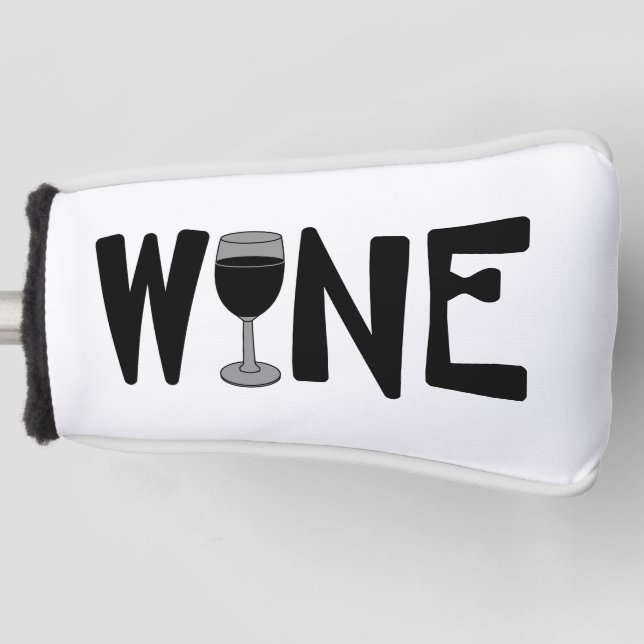 Text aus Weinglas Golf Headcover (Vorderseite)