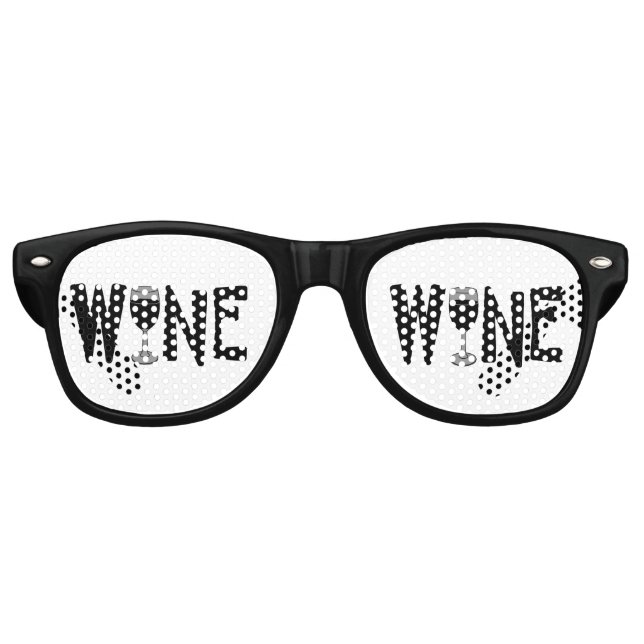 Text aus Weinglas Partybrille (Vorderseite)
