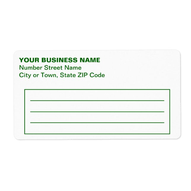 Text Based in Green Business Shipping Label (Vorne)