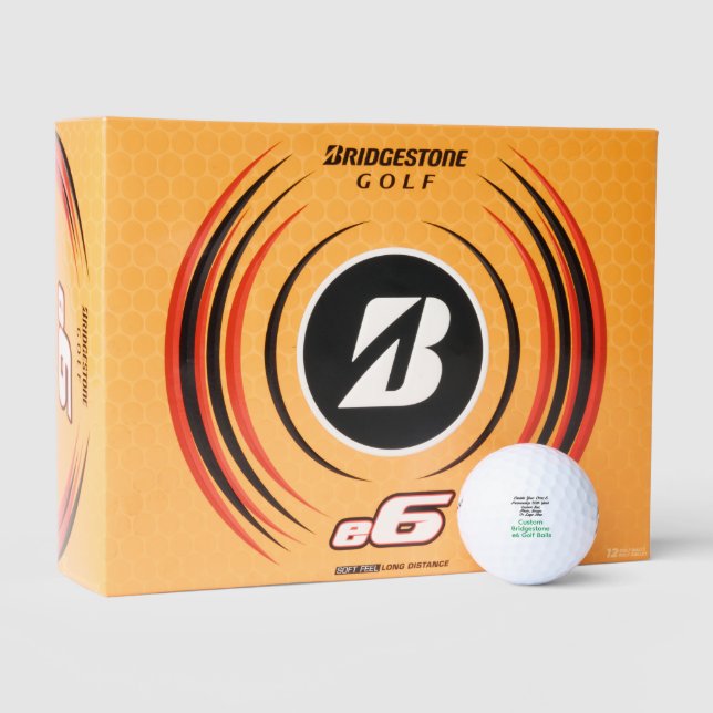 Text/Bild gedruckt auf dem Markennamen Bridgestone Golfball (Verpackungen)