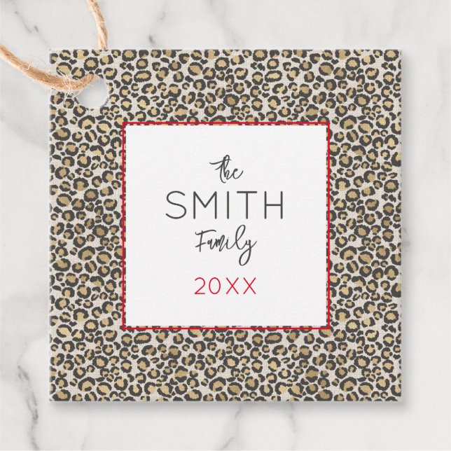 Text-Chic für Leopard-Tierdrucke Geschenkanhänger (Vorderseite)