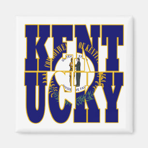 Text der Kentucky-Flagge Magnet